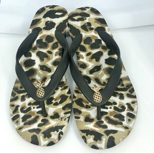 Tommy Bahama Pineapple/Cheetah Thong Wedge’s Sz 9